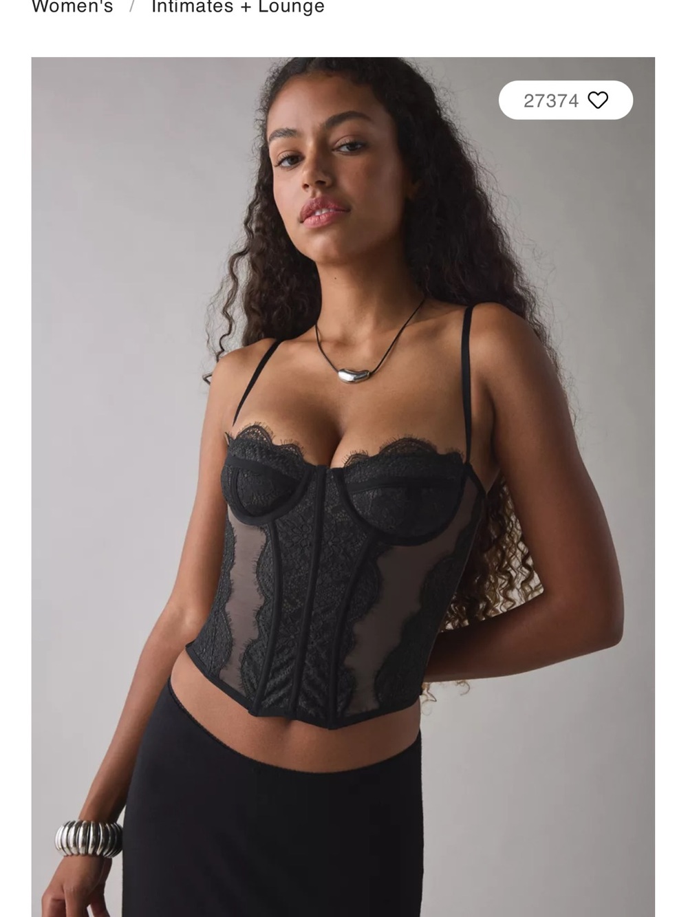 Urban Outfitters Out From Under Modern Love Corset Black Size Medium